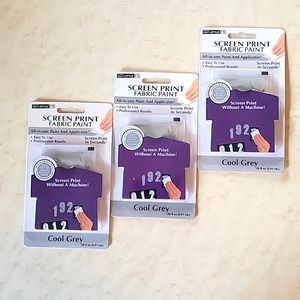 Next STYLE  Screen Print Fabric Paint  All-in-One Paint/Applicator Cool Grey NEW